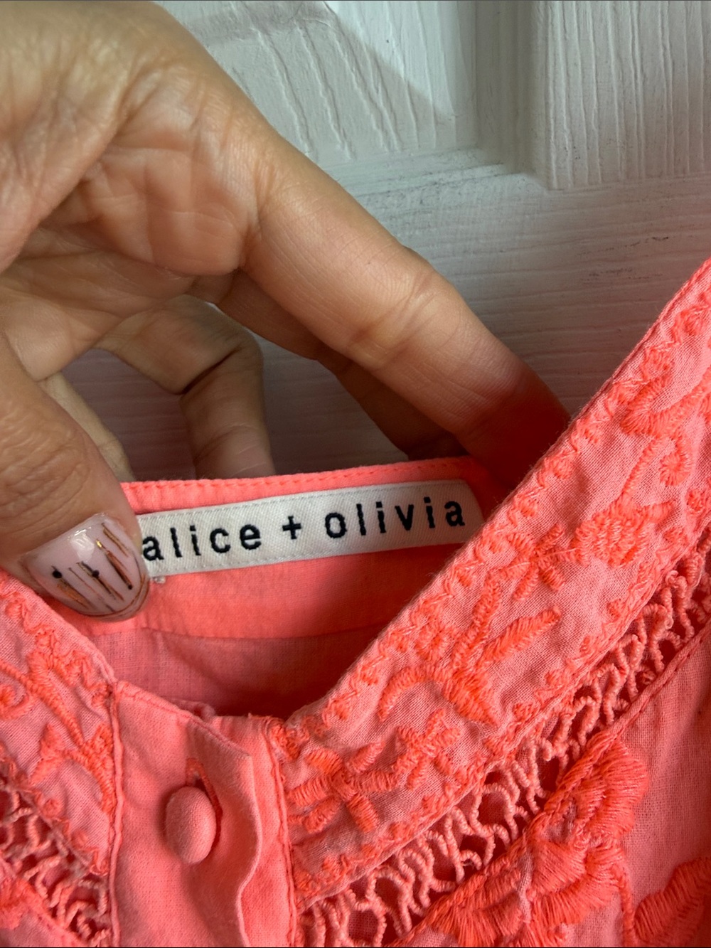 Alice + Olivia Marci Pintucked & embroidered Dress Size 12 $495 - Picture 6 of 7